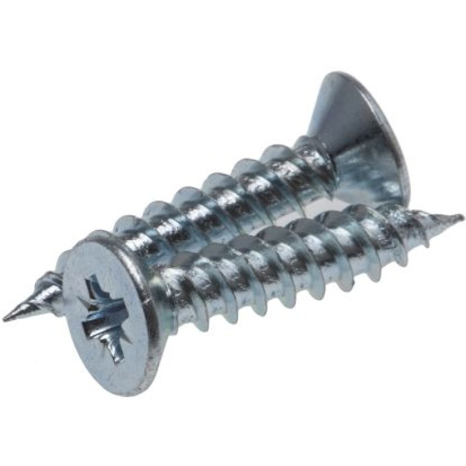 RS PRO Pozidriv Countersunk Steel Wood Screw, Bright Zinc Plated, No. 10 Thread, 1in Length