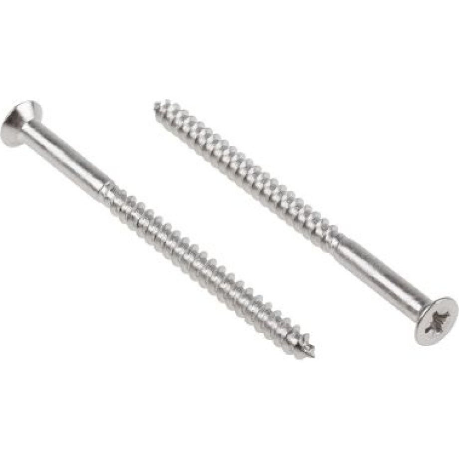 RS PRO Pozidriv Countersunk Stainless Steel Wood Screw, A2 304, 5mm Thread, 75mm Length