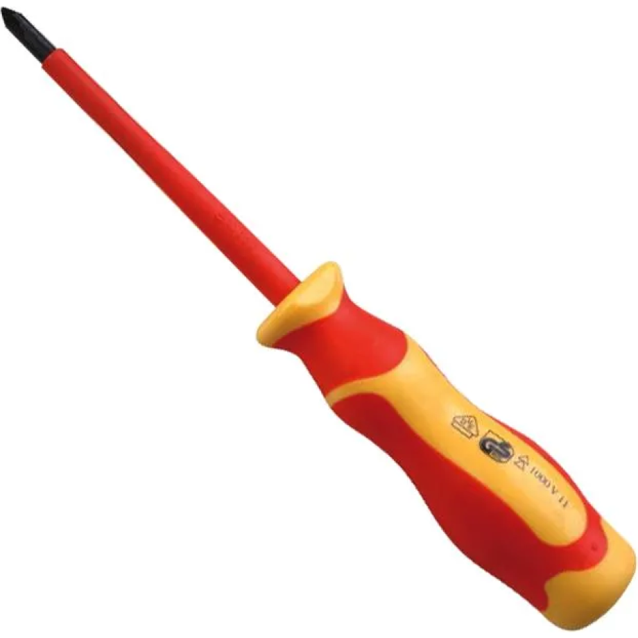 Insulated VDE Long Pozidriv Screwdriver 100mm